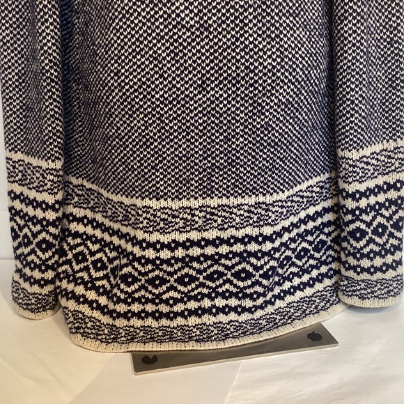 Lucky Brand Blue and White Open Long Cardigan Sweater Women’s Small - Picture 6 of 11
